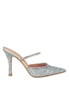 AMINA MUADDI Gilda Glitter Mules,GILDA-MULE-SILVER