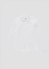 EMPORIO ARMANI OFFICIAL STORE LINEN SHIRT WITH EAGLE EMBROIDERY,38824307