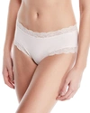 Hanro Lace-trim Cotton High-leg Hipster Briefs In Powder
