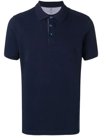 Brunello Cucinelli Classic Polo Shirt In Blue