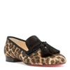 CHRISTIAN LOUBOUTIN BY THE SOFA DONNA FLAT LEOPARD LUREX LOAFERS,CL14114S