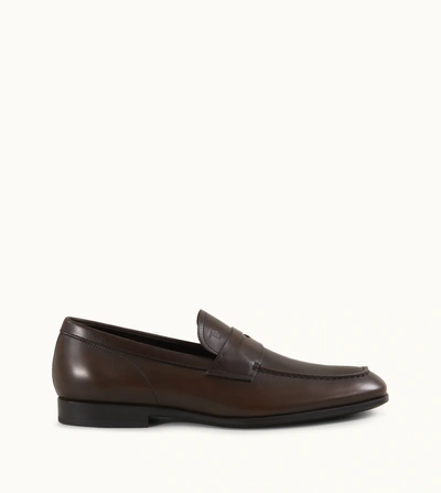 Tod's Loafers In Leather In Brown
