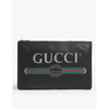 GUCCI LOGO-FRONT LEATHER POUCH