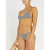 ASCENO STRIPED TRIANGLE BIKINI TOP