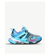 Balenciaga Blue And Pink Track Caged Multi-texture Sneakers In Blue Other