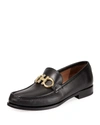 Ferragamo Rolo Gancini Loafers In Black