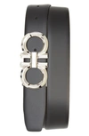 Ferragamo 35mm Paloma Reversible Leather Belt In Nero / Hickory