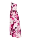 THEIA One-Shoulder Floral Printed Gown