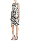 CALVIN KLEIN 205W39NYC Graphic Leopard Print Douchesse Dress