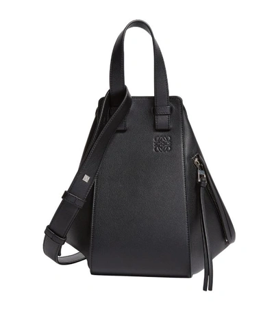 Loewe Small Leather Hammock Top-handle Bag In Black