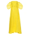 Loewe Ruffled Off-the-shoulder Cotton-organza Gown In Yellow