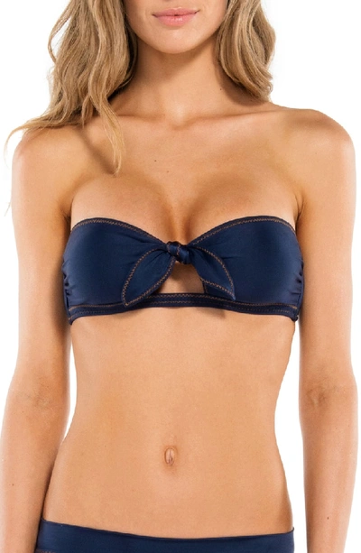 Vix Swimwear Cutout Bandeau Bikini Top (available In D Cup) In Navy
