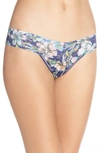 Hanky Panky Felice Floral Original Rise Thong In Blue Multi