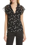 Rebecca Taylor Alessandra Floral-embroidered Top In Black Combo