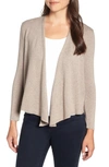 Nic + Zoe '4-way' Three Quarter Sleeve Convertible Cardigan In Mushroom