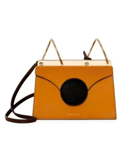 Danse Lente Mini Phoebe Accordion Leather Bag In Pumpkin Black