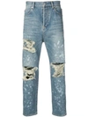 BALMAIN BALMAIN DESTROYED JEANS - 蓝色