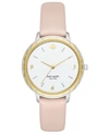 KATE SPADE KATE SPADE NEW YORK WOMEN'S SCALLOP PALE VELLUM LEATHER STRAP WATCH 38MM