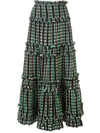 PROENZA SCHOULER TEXTURED TWEED TIERED SKIRT