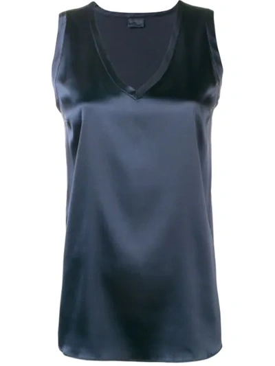 Brunello Cucinelli Sleeveless Silk-blend Tank Top In Night