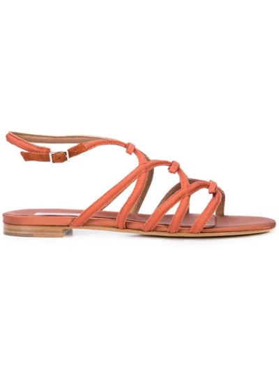 Tabitha Simmons Strappy Flat Sandals - 红色 In Red
