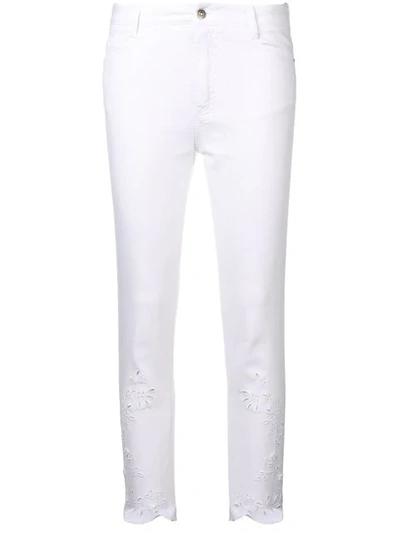 Ermanno Ermanno Floral Cut-out Skinny Jeans - 白色 In White