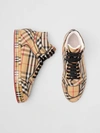 BURBERRY Vintage Check Cotton High-top Sneakers