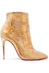 CHRISTIAN LOUBOUTIN BOOTY CAP 100 PVC AND METALLIC CRINKLED-FOIL ANKLE BOOTS