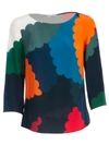 AKRIS PUNTO COLOR BLOCK FITTED BLOUSE,10825064