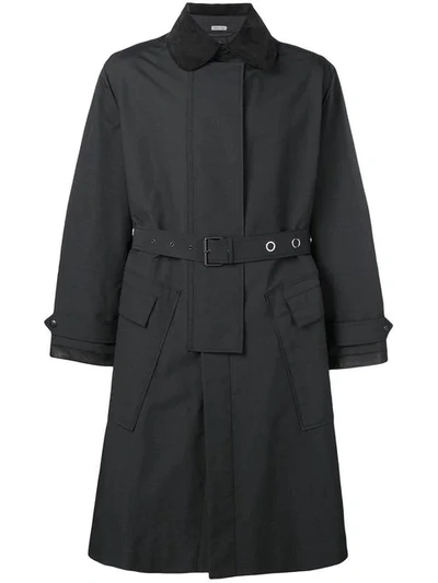Lanvin Boxy Fit Trench Coat - 蓝色 In Black/beig/1005