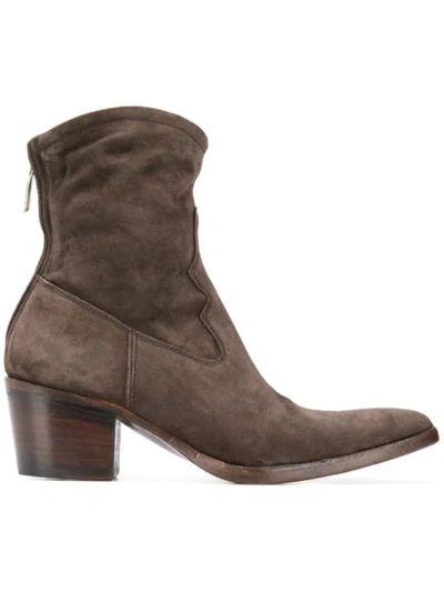 Alberto Fasciani Cowboy Ankle Boots In Brown