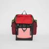 BURBERRY Medium Leather Trim Colour Block Nylon Backpack