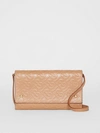 BURBERRY Monogram Leather Wallet with Detachable Strap