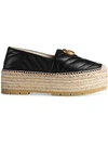 GUCCI LEATHER ESPADRILLE WITH DOUBLE G