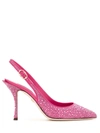 Dolce & Gabbana Crystal-embellished Slingback Pumps In Pink