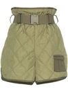 GANNI QUILTED BELTED SHORTS