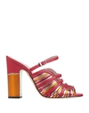 POLLINI POLLINI WOMAN SANDALS RED SIZE 8 SOFT LEATHER,11638788JP 6