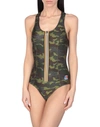 FAITH CONNEXION FAITH CONNEXION WOMAN ONE-PIECE SWIMSUIT MILITARY GREEN SIZE 4 POLYAMIDE, ELASTANE,47242684DA 3