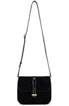 SAINT LAURENT SUEDE MONOGRAMME SMALL SATCHEL BAG,SLAU-WY836