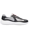PRADA LEATHER AND TECHNICAL FABRIC SNEAKERS