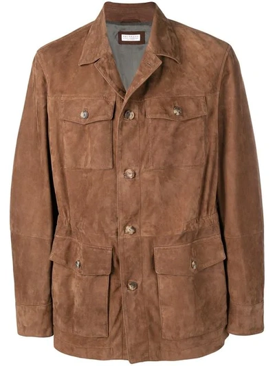 Brunello Cucinelli Pocket Detail Jacket In Brown