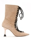 ANDREA BOGOSIAN LACE UP SUEDE BOOTS