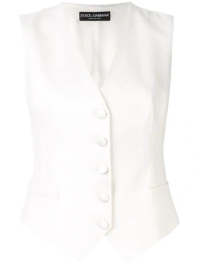 Dolce & Gabbana Fitted Waistcoat In White