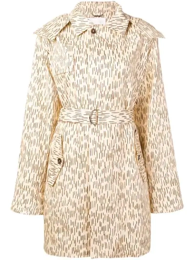 Chloé Printed Trench Coat In Neutrals