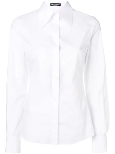 Dolce & Gabbana Pointed Collar Shirt In White