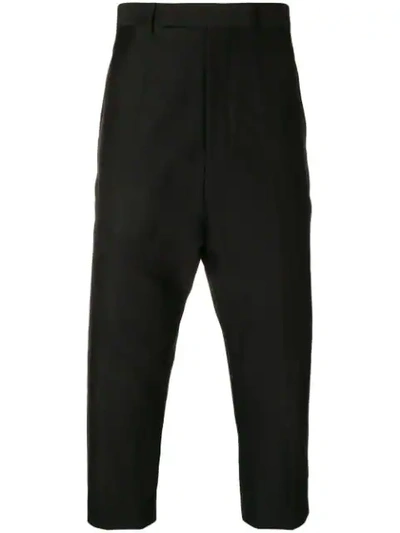 Rick Owens Drop-crotch Tailored Trousers In Black