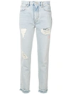 HERON PRESTON HERON PRESTON DISTRESSED EFFECT JEANS - 蓝色