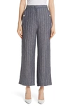 MAX MARA FORMIA PINSTRIPE LINEN PANTS,113114920000070