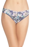 Hanky Panky Felice Floral Original Rise Thong In Blue Multi