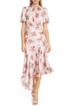 AMUR BETTINA FLORAL PRINT ASYMMETRICAL DRESS,580600